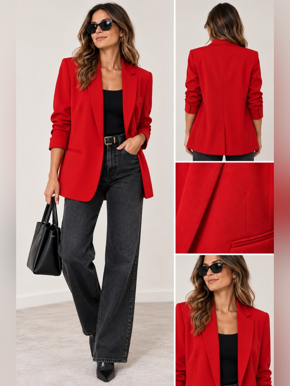 Express Women’s Red Boyfriend Blazer Jacket